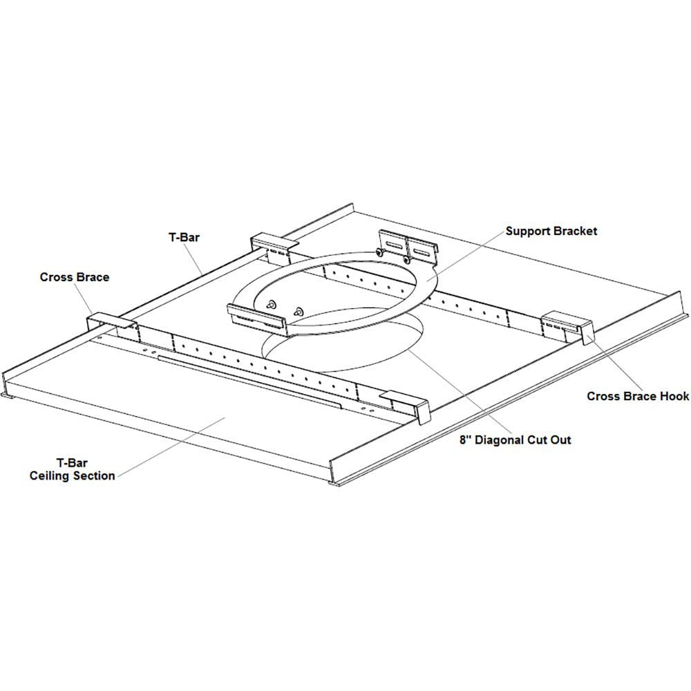 Algo 81X8TBR T-Bar & Joist Support Bracket for 8188 / 8198 / 1198 SIP Ceiling Speaker