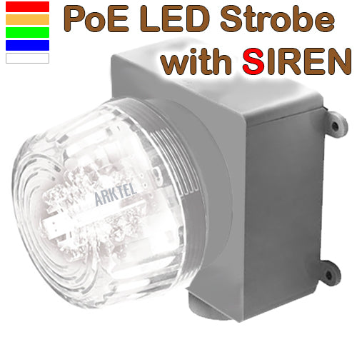 AR26LPSW Outdoor PoE LED Strobe Light with Siren
