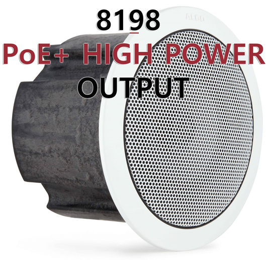 Algo 8198 PoE+ SIP High Power Ceiling Speaker for Paging, Notification & Music