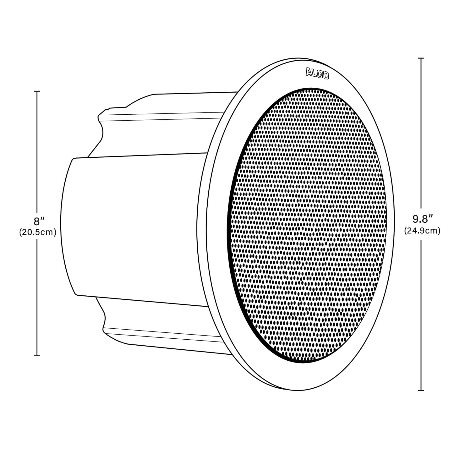 Algo 8198 PoE+ SIP High Power Ceiling Speaker for Paging, Notification & Music