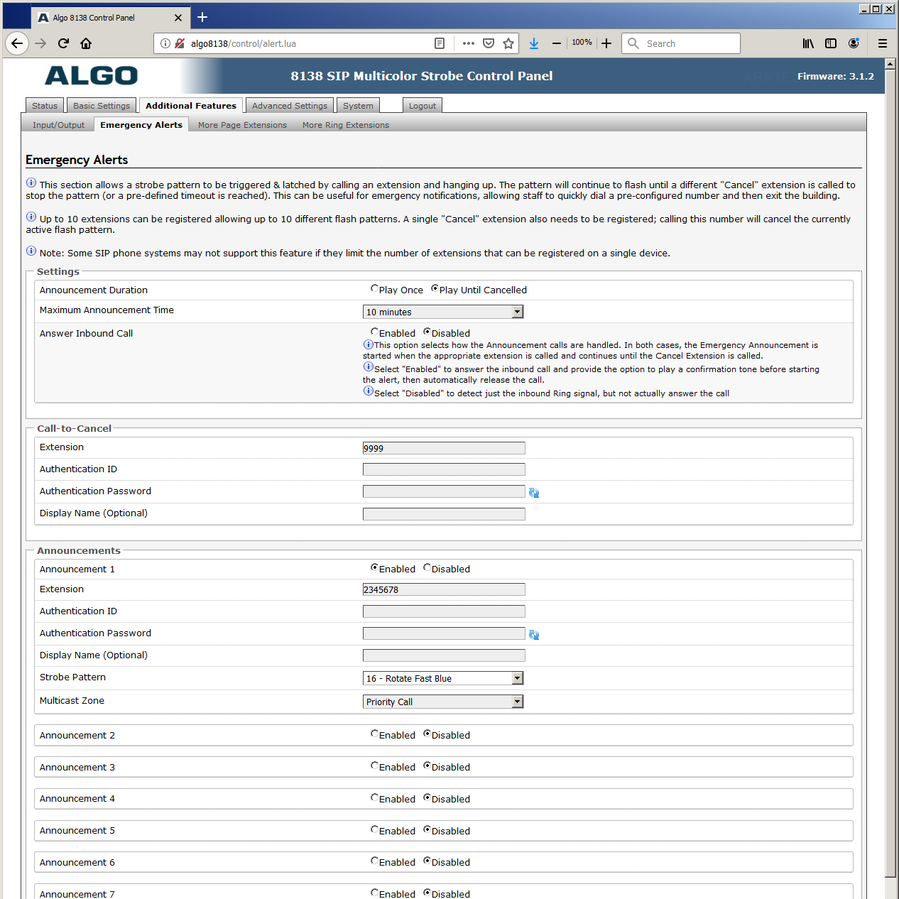 Algo 8138 Multicolor RGB+A LED PoE IP Strobe Light for VoIP Notification & SIP Alerting